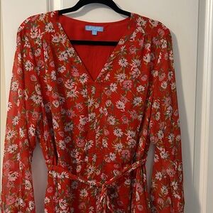 Draper James RSVP Red Floral Dress Size 1X